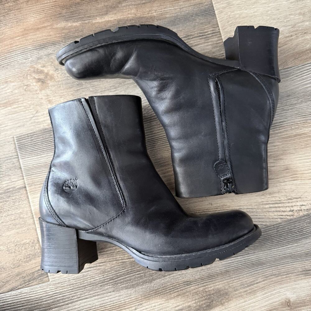 Timberland Alyse Smart Comfort System Black Leather Ankle Boots Women’s 6M